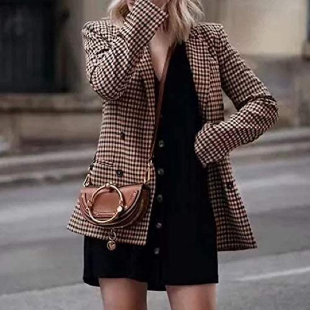 Brown Checkered Jacket - image 1